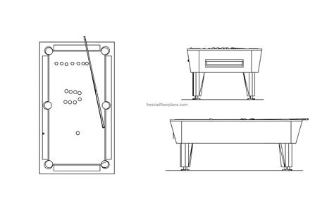 Pool table in AutoCAD .